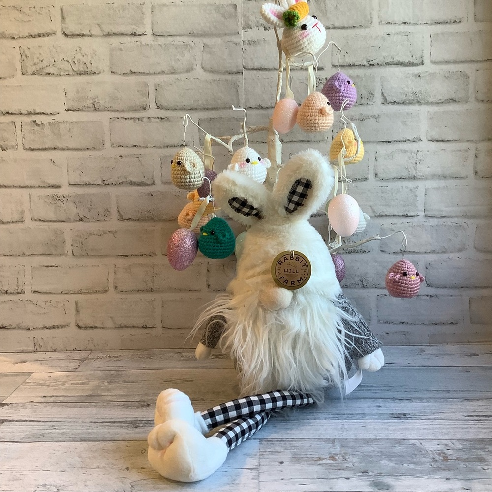 Rabbit Hill Farm Gingham Pattern Easter Bunny Gnome